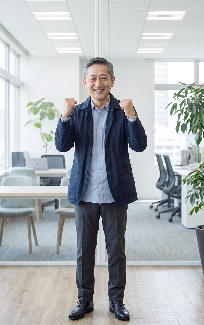 希望を感じる立ち姿の写真